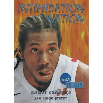 Sběratelský sportovní předmět insert karta KAWHI LEONARD 11-12 Fleer Retro Intimidation Nation číslo 34 of 35 IN