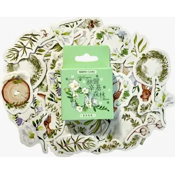 samolepka Sada samolepek Jeleni a rostliny (46ks)