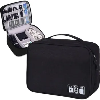 Šperkovnice ZDRAVKO Cestovní organizér na nabíječky, USB kabely černý