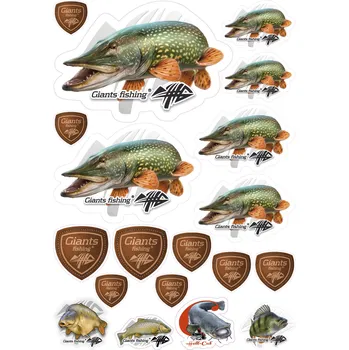 Giants fishing Mix nálepek Giants Fishing Štika ( 19ks )