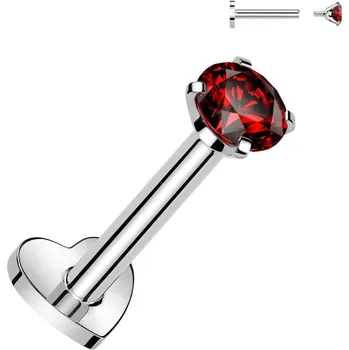 Piercing Šperky4U Piercing do brady TITAN, červený kámen - TIT1313R-1208