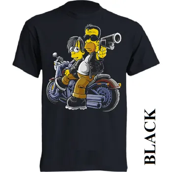 Chlapecké tričko detske-levne-bavlnene-tricko-potisk-simpson-terminator Barva: Black -černá, velikost: 152