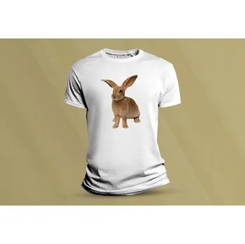 Chlapecké tričko Dětské bavlněné tričko Zajíček. Bílá velikost S