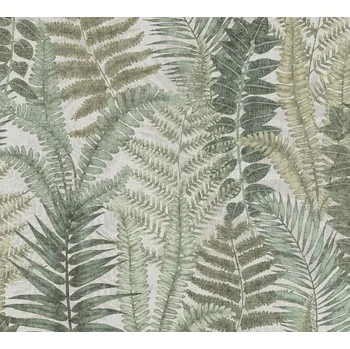 Tapeta A.S. Création | Vliesová tapeta na zeď Famous Garden 39347-4 | 0,53 x 10,05 m | zelená, béžová, hnědá, šedá + Zelená, béžová, hnědá, šedá vliesová tapeta na stěnu 393474 v rozměru 0,53 x 10,05 m