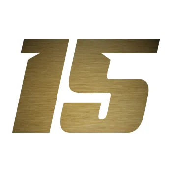 Polep vozidla Startovní číslo 15 typ 6 (64 - škrábaný kov zlatý) SAMOLEPKA NA AUTO, NÁLEPKA, FÓLIE, POLEP, TUNING, VLASTNÍ TEXT, TISK, AUTOSAMOLEPKY.cz, POLEPY, OBRÁZEK, LOGO, 3D STICKERS