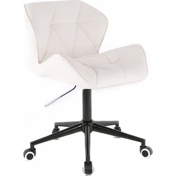 LuxuryForm DESIGN Kosmetická židle MILANO na černé podstavě s kolečky - bílá (VPT)