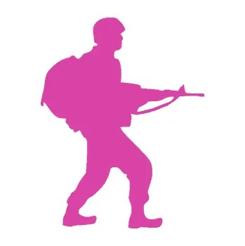 Samolepící dekorace SAMOLEPKA Voják 016 pravá (16 - růžová) NA AUTO, NÁLEPKA, FÓLIE, POLEP, TUNING, VLASTNÍ TEXT, TISK, AUTOSAMOLEPKY.cz, POLEPY, OBRÁZEK, LOGO, SAMOLEPKY