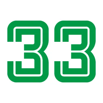 Polep vozidla Startovní číslo 33 typ 7 (12 - zelená) SAMOLEPKA NA AUTO, NÁLEPKA, FÓLIE, POLEP, TUNING, VLASTNÍ TEXT, TISK, AUTOSAMOLEPKY.cz, POLEPY, OBRÁZEK, LOGO, 3D STICKERS