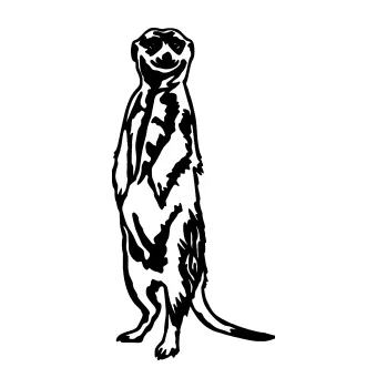 Samolepící dekorace SAMOLEPKA Surikata 001 levá (01 - černá) NA AUTO, NÁLEPKA, FÓLIE, POLEP, TUNING, VLASTNÍ TEXT, TISK, AUTOSAMOLEPKY.cz, POLEPY, OBRÁZEK, LOGO, SAMOLEPKY