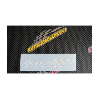 Polep vozidla SAMOLEPKA Superb limited edition pravá (10 - červená) NA AUTO, NÁLEPKA, FÓLIE, POLEP, TUNING, VLASTNÍ TEXT, TISK, AUTOSAMOLEPKY.cz, POLEPY, OBRÁZEK, LOGO, SAMOLEPKY
