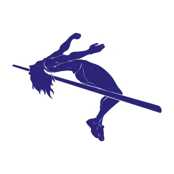 Samolepicí dekorace na vozidlo Skok do výšky 001 levá atletika (22 - střední modrá) SAMOLEPKA NA AUTO, NÁLEPKA, FÓLIE, POLEP, TUNING, VLASTNÍ TEXT, TISK, AUTOSAMOLEPKY.cz, POLEPY, OBRÁZEK, LOGO, 3D STICKERS