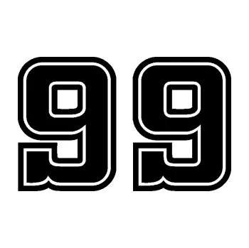Polep vozidla Startovní číslo 99 typ 5 (01 - černá) SAMOLEPKA NA AUTO, NÁLEPKA, FÓLIE, POLEP, TUNING, VLASTNÍ TEXT, TISK, AUTOSAMOLEPKY.cz, POLEPY, OBRÁZEK, LOGO, 3D STICKERS