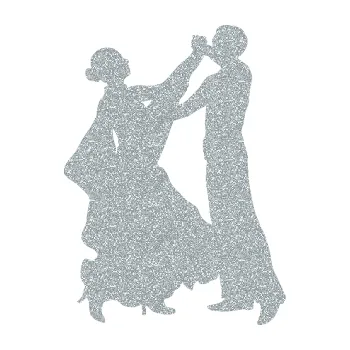 Samolepicí dekorace na vozidlo Tanec 004 pravá společenský tanec pár (91 - Ultra Metalic stříbrná metalíza) SAMOLEPKA NA AUTO, NÁLEPKA, FÓLIE, POLEP, TUNING, VLASTNÍ TEXT, TISK, AUTOSAMOLEPKY.cz, POLEPY, OBRÁZEK, LOGO, 3D STICKERS