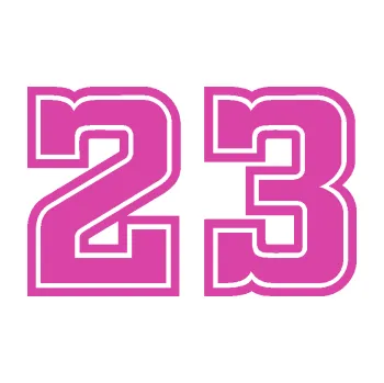 Polep vozidla SAMOLEPKA Startovní číslo 23 typ 5 (16 - růžová) NA AUTO, NÁLEPKA, FÓLIE, POLEP, TUNING, VLASTNÍ TEXT, TISK, AUTOSAMOLEPKY.cz, POLEPY, OBRÁZEK, LOGO, SAMOLEPKY