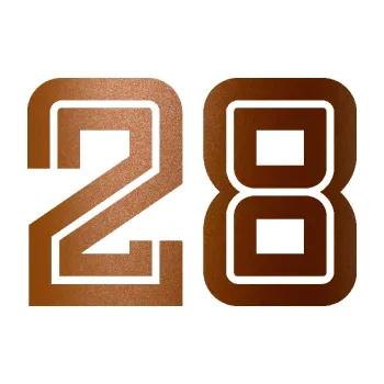 Polep vozidla Startovní číslo 28 typ 7 (44 - měděná metalíza) SAMOLEPKA NA AUTO, NÁLEPKA, FÓLIE, POLEP, TUNING, VLASTNÍ TEXT, TISK, AUTOSAMOLEPKY.cz, POLEPY, OBRÁZEK, LOGO, 3D STICKERS