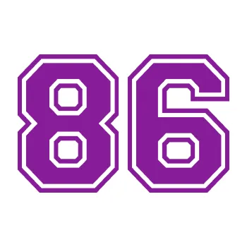 Polep vozidla Startovní číslo 86 typ 4 (14 - fialová) SAMOLEPKA NA AUTO, NÁLEPKA, FÓLIE, POLEP, TUNING, VLASTNÍ TEXT, TISK, AUTOSAMOLEPKY.cz, POLEPY, OBRÁZEK, LOGO, 3D STICKERS