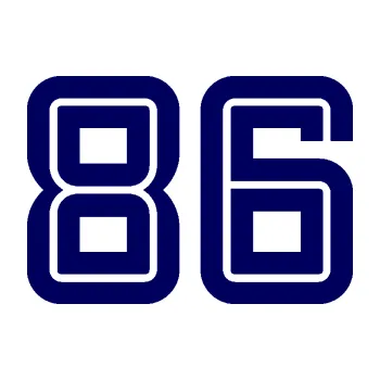 Polep vozidla Startovní číslo 86 typ 7 (23 - tmavě modrá) SAMOLEPKA NA AUTO, NÁLEPKA, FÓLIE, POLEP, TUNING, VLASTNÍ TEXT, TISK, AUTOSAMOLEPKY.cz, POLEPY, OBRÁZEK, LOGO, 3D STICKERS