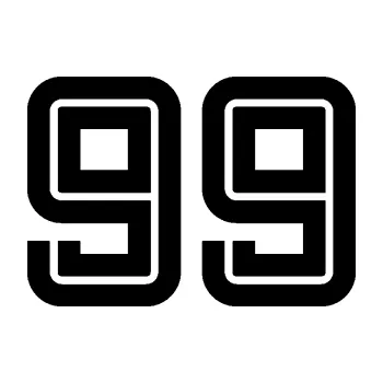Polep vozidla Startovní číslo 99 typ 7 (01 - černá) SAMOLEPKA NA AUTO, NÁLEPKA, FÓLIE, POLEP, TUNING, VLASTNÍ TEXT, TISK, AUTOSAMOLEPKY.cz, POLEPY, OBRÁZEK, LOGO, 3D STICKERS