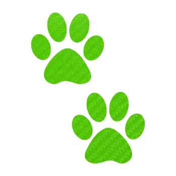 samolepka Tlapky 005 (58 - 3D karbon zelený kawasaki) SAMOLEPKA NA AUTO, NÁLEPKA, FÓLIE, POLEP, TUNING, VLASTNÍ TEXT, TISK, AUTOSAMOLEPKY.cz, POLEPY, OBRÁZEK, LOGO, 3D STICKERS