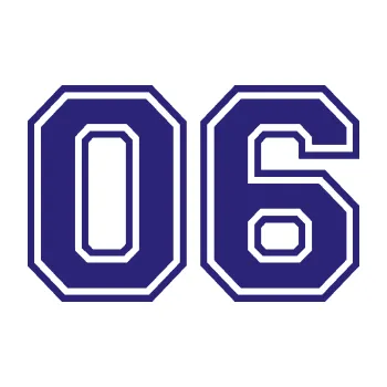 Polep vozidla Startovní číslo 06 typ 4 (22 - střední modrá) SAMOLEPKA NA AUTO, NÁLEPKA, FÓLIE, POLEP, TUNING, VLASTNÍ TEXT, TISK, AUTOSAMOLEPKY.cz, POLEPY, OBRÁZEK, LOGO, 3D STICKERS