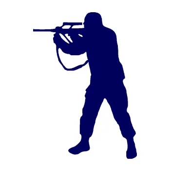 Samolepící dekorace SAMOLEPKA Voják 001 levá (23 - tmavě modrá) NA AUTO, NÁLEPKA, FÓLIE, POLEP, TUNING, VLASTNÍ TEXT, TISK, AUTOSAMOLEPKY.cz, POLEPY, OBRÁZEK, LOGO, SAMOLEPKY