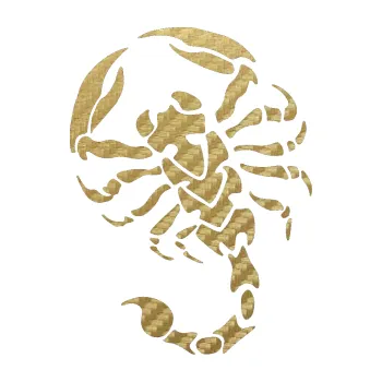 Polep vozidla Štír 016 pravá (59 - 3D karbon zlatý) SAMOLEPKA NA AUTO, NÁLEPKA, FÓLIE, POLEP, TUNING, VLASTNÍ TEXT, TISK, AUTOSAMOLEPKY.cz, POLEPY, OBRÁZEK, LOGO, 3D STICKERS