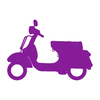 Polep vozidla SAMOLEPKA Skutr 002 levá Vespa (14 - fialová) NA AUTO, NÁLEPKA, FÓLIE, POLEP, TUNING, VLASTNÍ TEXT, TISK, AUTOSAMOLEPKY.cz, POLEPY, OBRÁZEK, LOGO, SAMOLEPKY