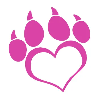 samolepka Tlapky love 005 levá (16 - růžová) SAMOLEPKA NA AUTO, NÁLEPKA, FÓLIE, POLEP, TUNING, VLASTNÍ TEXT, TISK, AUTOSAMOLEPKY.cz, POLEPY, OBRÁZEK, LOGO, 3D STICKERS