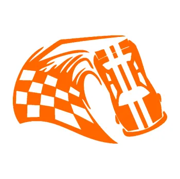 Polep vozidla SAMOLEPKA NA AUTO Závodní auto 005 pravá (73 - Fluorescentní oranžová) NÁLEPKA, FÓLIE, POLEP, TUNING, VLASTNÍ TEXT, TISK, AUTOSAMOLEPKY.cz, POLEPY, OBRÁZEK, LOGO, SAMOLEPKY