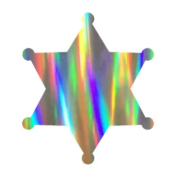 samolepka Sheriff 002 hvězda (93 - Holografická) SAMOLEPKA NA AUTO, NÁLEPKA, FÓLIE, POLEP, TUNING, VLASTNÍ TEXT, TISK, AUTOSAMOLEPKY.cz, POLEPY, OBRÁZEK, LOGO, 3D STICKERS