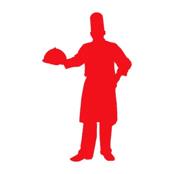 Samolepící dekorace SAMOLEPKA Šéfkuchař 001 levá (10 - červená) NA AUTO, NÁLEPKA, FÓLIE, POLEP, TUNING, VLASTNÍ TEXT, TISK, AUTOSAMOLEPKY.cz, POLEPY, OBRÁZEK, LOGO, SAMOLEPKY