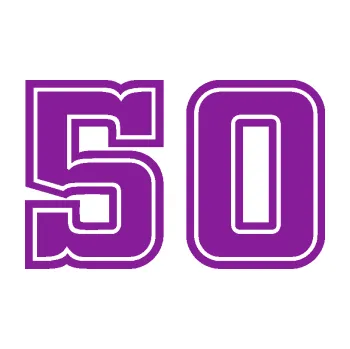 Polep vozidla SAMOLEPKA Startovní číslo 50 typ 5 (14 - fialová) NA AUTO, NÁLEPKA, FÓLIE, POLEP, TUNING, VLASTNÍ TEXT, TISK, AUTOSAMOLEPKY.cz, POLEPY, OBRÁZEK, LOGO, SAMOLEPKY