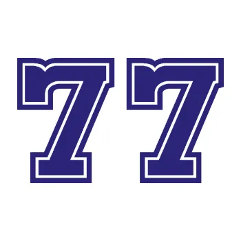 Polep vozidla Startovní číslo 77 typ 5 (22 - střední modrá) SAMOLEPKA NA AUTO, NÁLEPKA, FÓLIE, POLEP, TUNING, VLASTNÍ TEXT, TISK, AUTOSAMOLEPKY.cz, POLEPY, OBRÁZEK, LOGO, 3D STICKERS