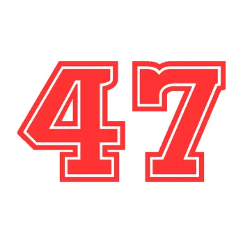 Polep vozidla Startovní číslo 47 typ 5 (02 - světle červená) SAMOLEPKA NA AUTO, NÁLEPKA, FÓLIE, POLEP, TUNING, VLASTNÍ TEXT, TISK, AUTOSAMOLEPKY.cz, POLEPY, OBRÁZEK, LOGO, 3D STICKERS