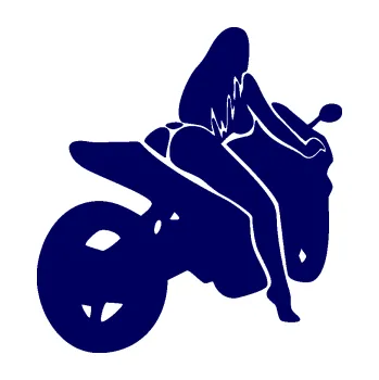 Polep vozidla Sexy žena na motorce pravá (23 - tmavě modrá) SAMOLEPKA NA AUTO, NÁLEPKA, FÓLIE, POLEP, TUNING, VLASTNÍ TEXT, TISK, AUTOSAMOLEPKY.cz, POLEPY, OBRÁZEK, LOGO, 3D STICKERS