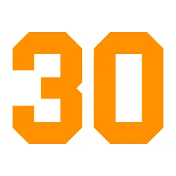 Polep vozidla Startovní číslo 30 (06 - oranžová) SAMOLEPKA NA AUTO, NÁLEPKA, FÓLIE, POLEP, TUNING, VLASTNÍ TEXT, TISK, AUTOSAMOLEPKY.cz, POLEPY, OBRÁZEK, LOGO, 3D STICKERS