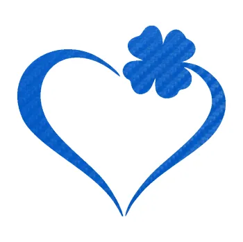 Samolepící dekorace Srdíčko 020 pravá se čtyřlístkem (57 - 3D karbon modrý) SAMOLEPKA NA AUTO, NÁLEPKA, FÓLIE, POLEP, TUNING, VLASTNÍ TEXT, TISK, AUTOSAMOLEPKY.cz, POLEPY, OBRÁZEK, LOGO, 3D STICKERS