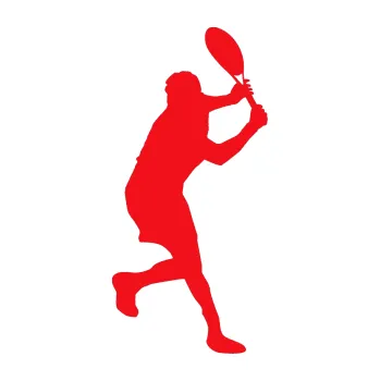 Polep vozidla SAMOLEPKA Tenista 012 pravá (10 - červená) NA AUTO, NÁLEPKA, FÓLIE, POLEP, TUNING, VLASTNÍ TEXT, TISK, AUTOSAMOLEPKY.cz, POLEPY, OBRÁZEK, LOGO, SAMOLEPKY