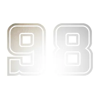 Polep vozidla SAMOLEPKA Startovní číslo 98 typ 5 (82 - odrazková reflexní bílá) NA AUTO, NÁLEPKA, FÓLIE, POLEP, TUNING, VLASTNÍ TEXT, TISK, AUTOSAMOLEPKY.cz, POLEPY, OBRÁZEK, LOGO, SAMOLEPKY