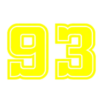 Polep vozidla Startovní číslo 93 typ 5 (05 - žlutá citron) SAMOLEPKA NA AUTO, NÁLEPKA, FÓLIE, POLEP, TUNING, VLASTNÍ TEXT, TISK, AUTOSAMOLEPKY.cz, POLEPY, OBRÁZEK, LOGO, 3D STICKERS
