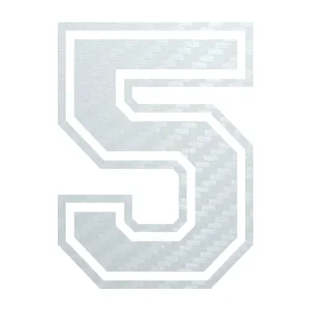 Polep vozidla SAMOLEPKA Startovní číslo 5 typ 4 (51 - 3D karbon bílý) NA AUTO, NÁLEPKA, FÓLIE, POLEP, TUNING, VLASTNÍ TEXT, TISK, AUTOSAMOLEPKY.cz, POLEPY, OBRÁZEK, LOGO, SAMOLEPKY