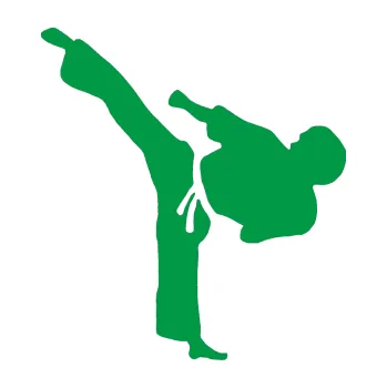 Polep vozidla Taekwondo 001 levá (12 - zelená) SAMOLEPKA NA AUTO, NÁLEPKA, FÓLIE, POLEP, TUNING, VLASTNÍ TEXT, TISK, AUTOSAMOLEPKY.cz, POLEPY, OBRÁZEK, LOGO, 3D STICKERS