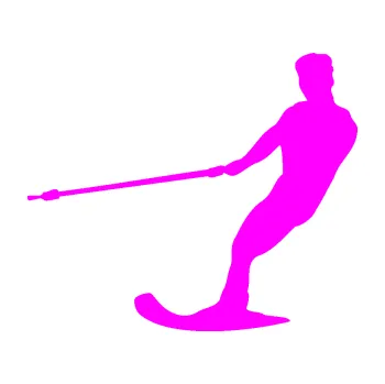 Polep vozidla SAMOLEPKA Vodní lyže 003 levá (72 - Fluorescentní růžová) NA AUTO, NÁLEPKA, FÓLIE, POLEP, TUNING, VLASTNÍ TEXT, TISK, AUTOSAMOLEPKY.cz, POLEPY, OBRÁZEK, LOGO, SAMOLEPKY