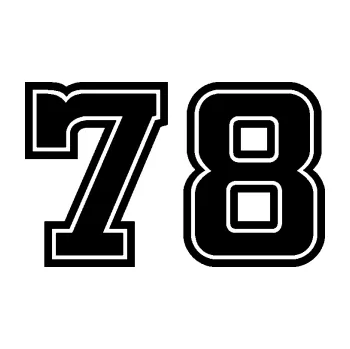 Polep vozidla Startovní číslo 78 typ 5 (01 - černá) SAMOLEPKA NA AUTO, NÁLEPKA, FÓLIE, POLEP, TUNING, VLASTNÍ TEXT, TISK, AUTOSAMOLEPKY.cz, POLEPY, OBRÁZEK, LOGO, 3D STICKERS