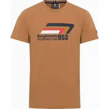 PORSCHE T-Shirt Unisex Roughroads Tričko s kulatým výstřihem a potiskem Porsche 953 pískově hnědá (Pohodlné tričko Porsche Roughroads se stylovými detaily.)