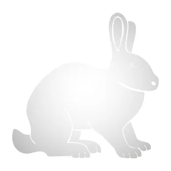 Samolepící dekorace SAMOLEPKA Zajíc 001 pravá (82 - odrazková reflexní bílá) NA AUTO, NÁLEPKA, FÓLIE, POLEP, TUNING, VLASTNÍ TEXT, TISK, AUTOSAMOLEPKY.cz, POLEPY, OBRÁZEK, LOGO, SAMOLEPKY