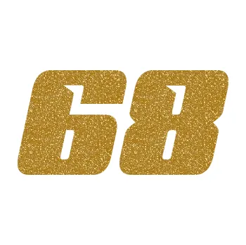 Polep vozidla Startovní číslo 68 typ 6 (92 - Ultra Metalic zlatá) SAMOLEPKA NA AUTO, NÁLEPKA, FÓLIE, POLEP, TUNING, VLASTNÍ TEXT, TISK, AUTOSAMOLEPKY.cz, POLEPY, OBRÁZEK, LOGO, 3D STICKERS