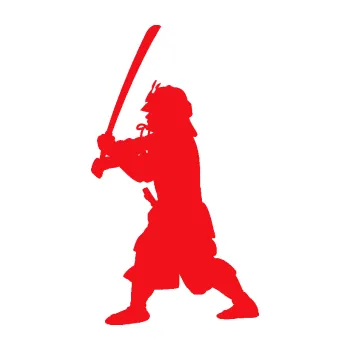 Polep vozidla SAMOLEPKA Samuraj 001 levá (10 - červená) NA AUTO, NÁLEPKA, FÓLIE, POLEP, TUNING, VLASTNÍ TEXT, TISK, AUTOSAMOLEPKY.cz, POLEPY, OBRÁZEK, LOGO, SAMOLEPKY