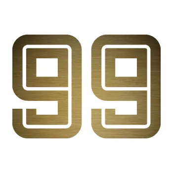 Polep vozidla Startovní číslo 99 typ 7 (64 - škrábaný kov zlatý) SAMOLEPKA NA AUTO, NÁLEPKA, FÓLIE, POLEP, TUNING, VLASTNÍ TEXT, TISK, AUTOSAMOLEPKY.cz, POLEPY, OBRÁZEK, LOGO, 3D STICKERS