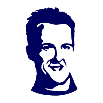 Samolepící dekorace SAMOLEPKA Silueta Michael Schumacher pravá (23 - tmavě modrá) NA AUTO, NÁLEPKA, FÓLIE, POLEP, TUNING, VLASTNÍ TEXT, TISK, AUTOSAMOLEPKY.cz, POLEPY, OBRÁZEK, LOGO, SAMOLEPKY